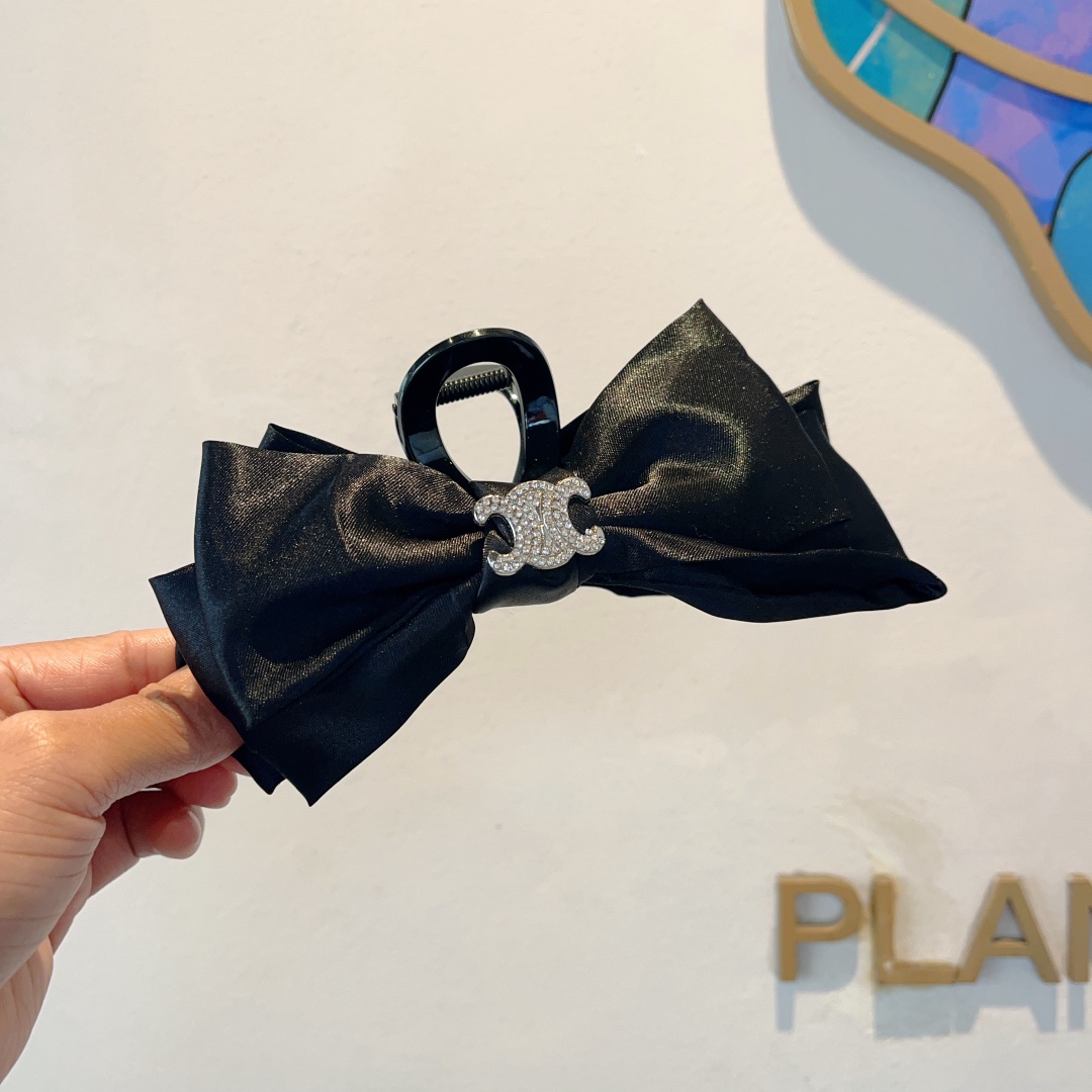 CELINE シャネル ヘアクリップ ファッション リボン ブラック ホワイト 全2色 - 画像 3