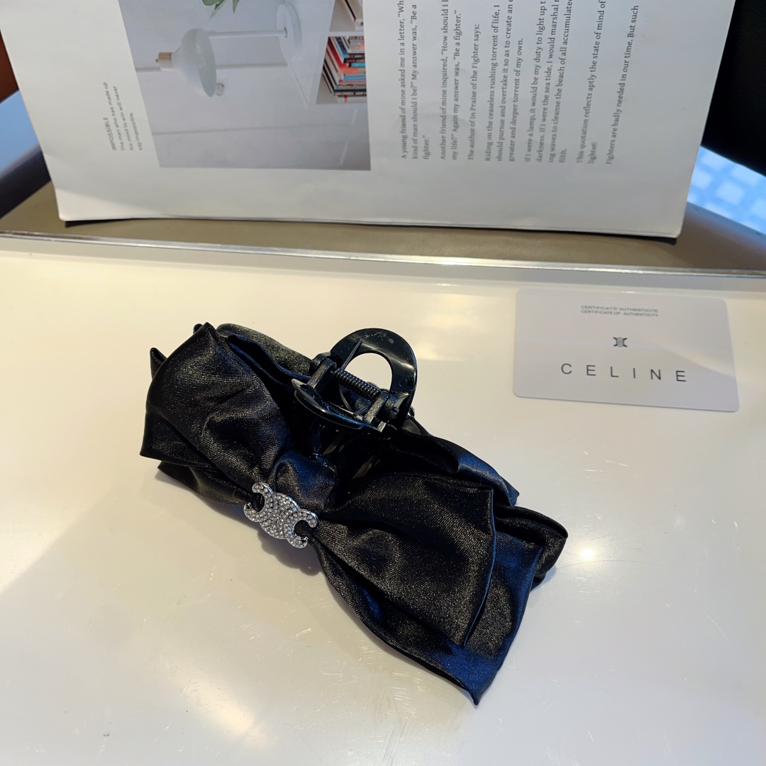 CELINE シャネル ヘアクリップ ファッション リボン ブラック ホワイト 全2色 - 画像 8