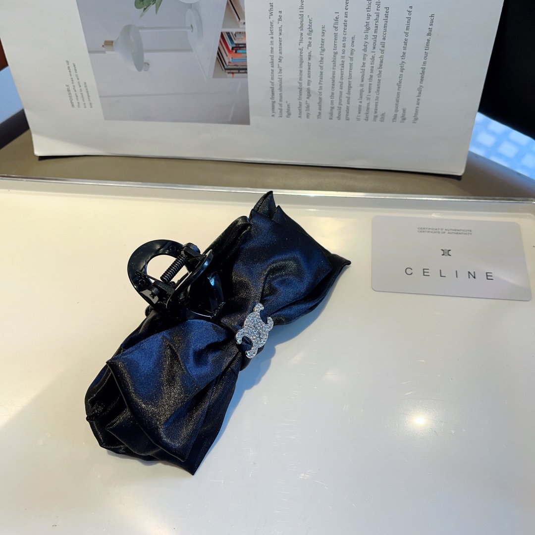 CELINE シャネル ヘアクリップ ファッション リボン ブラック ホワイト 全2色 - 画像 9