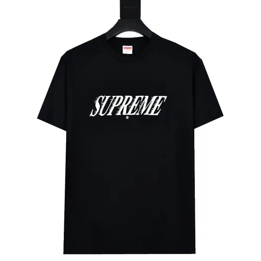 SUPREME スーパー ロゴTシャツ 通勤 通学 ブラック ホワイト 全2色