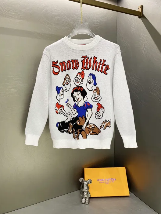 SUPREME スュプリーム ニットセーター Snow White デザイン ロゴ ブランド コラボ 35〜60字制限内に収まるように調整。
