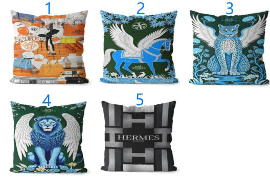 エルメスクッションカバー　HERMES　アーティスティッククッション　おしゃれクッションカバー　リネン　ベルベット　5種