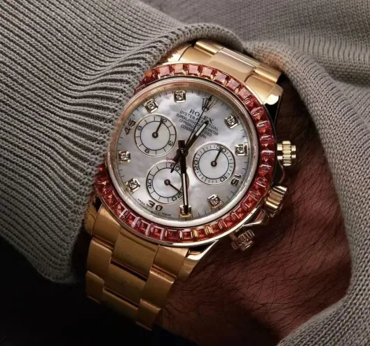 ROLEX ロレックス デイトナ 腕時計 メンズ 自動巻き パールホワイト文字盤 ピンクダイヤモンド ゴールド 全1色