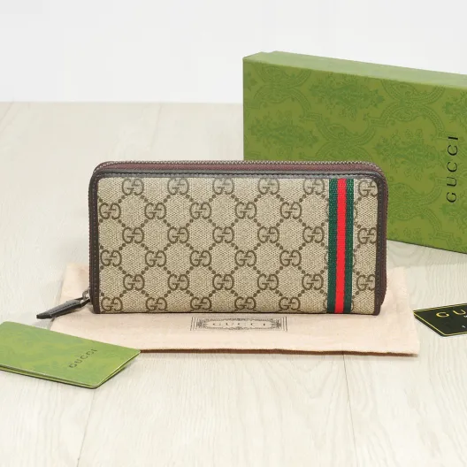 GUCCI グッチ グッチ ロングウォレット ファスナータイプ ベージュ ブラウン 黒