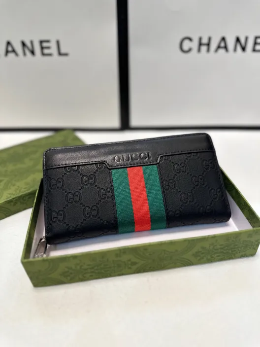GUCCI グッチ 長財布 本革仕様 ライダース ブラック