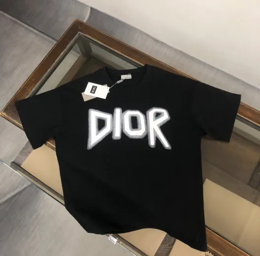 DIOR ディオール 24ss ロゴTシャツ コピー 男女兼用 黒 白 シンプルデザイン