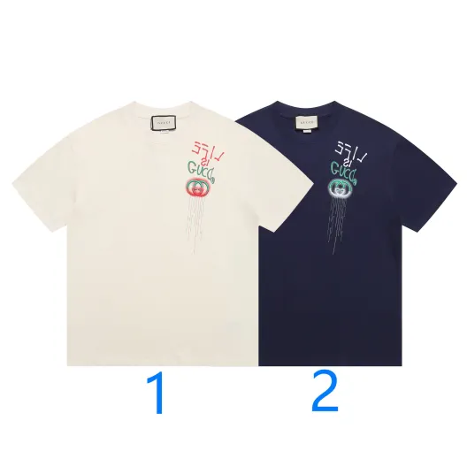 グッチ　GUCCI　ゆったり　刺繍シャツ　クルーネックTシャツ　シャツ　半袖Tシャツ　カップルコーデ　Tshirt　レディース/メンズ
