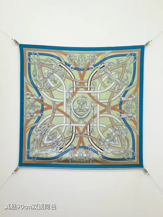 HERMES エルメス シルクスカーフ 真?90cm 両面同色 多色展開