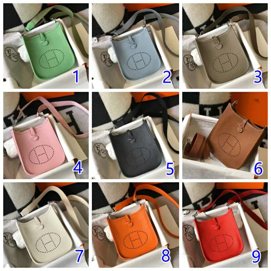 ハーフ手縫い　エルメス　Hermes　Evelyne Mini　エルメスエブリンミニ TPM 16　 14色　シルバー/ゴールド金具お選び　ショルダーバッグ　同色ストラップ