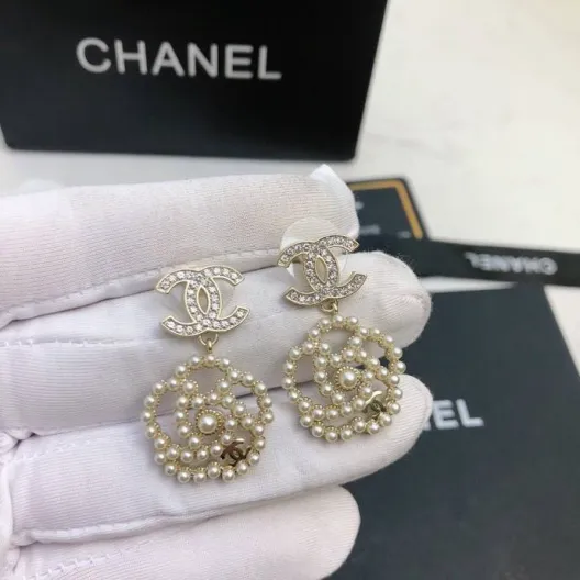 CHANEL シャネル レディース ピアス CCロゴ パール チェーンモチーフ ブランドピアス ギフト