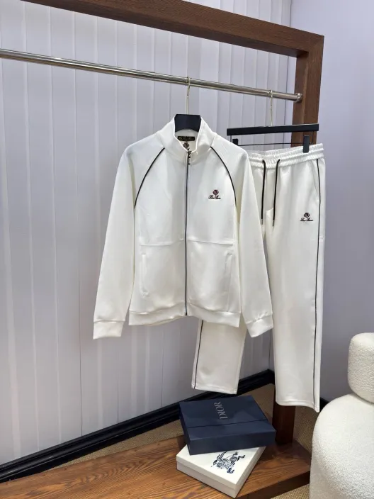 Dior ディオール メンズ セットアップ ジップアップパーカー ロゴワッペン スウェットセットアップ 秋冬 ホワイト