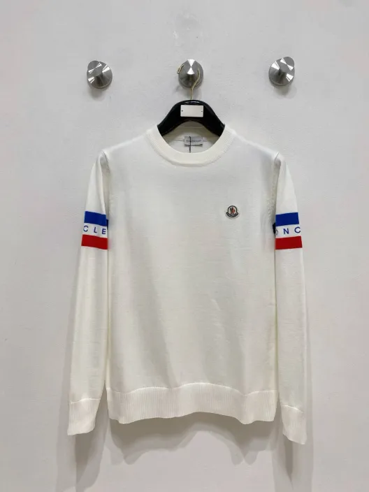 MONCLER モンクレール メンズ ニット クルーネック ローゲージ ワッフル編み レギュラーフィット ブラック