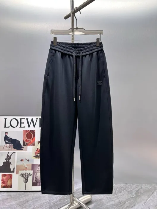 LOEWE ロエベ メンズ パンツ ジョガーパンツ ウエストゴム ロゴ刺繍 メタルパーツ メンズ ブラック
