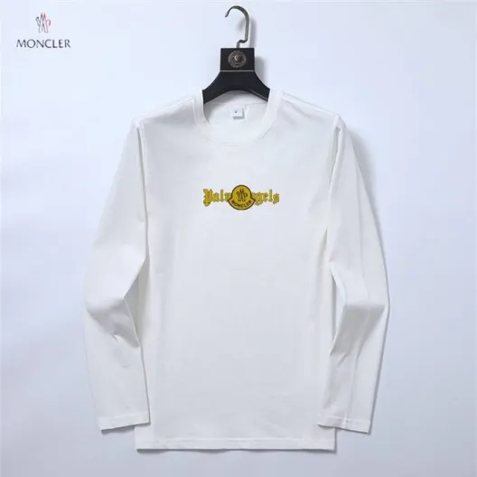 MONCLER モンクレール メンズ 長袖Tシャツ ロンT クルーネック 袖リブ ロゴプリント オーバーサイズ ブラック