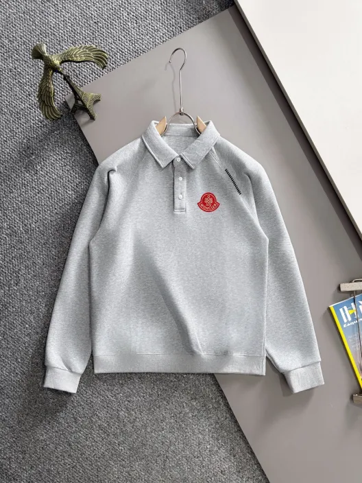 Monclerモンクレーポロスウェットシャツ 1色 | ロゴ刺繍 ファッション カジュアル メンズ 7サイズ