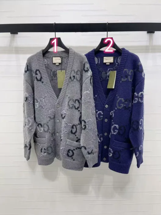 GUCCI ニットカーディガン ブルー・グレー 2色入