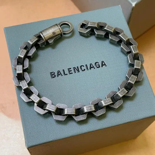 BALenciaga ブレスレット メンズ チェーンデザイン レザー風仕上げ 1色入 💎