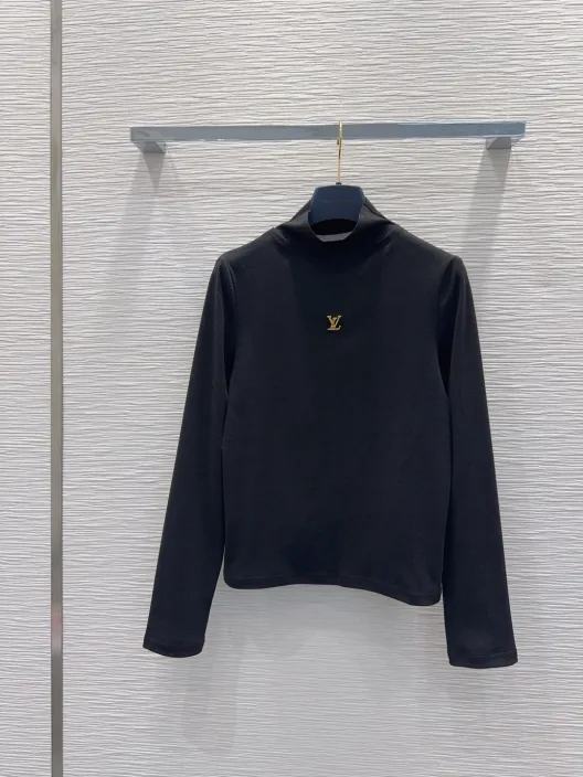 ルイ・ヴィトン ロゴ入り ニットシャツ ブラック 【新品】