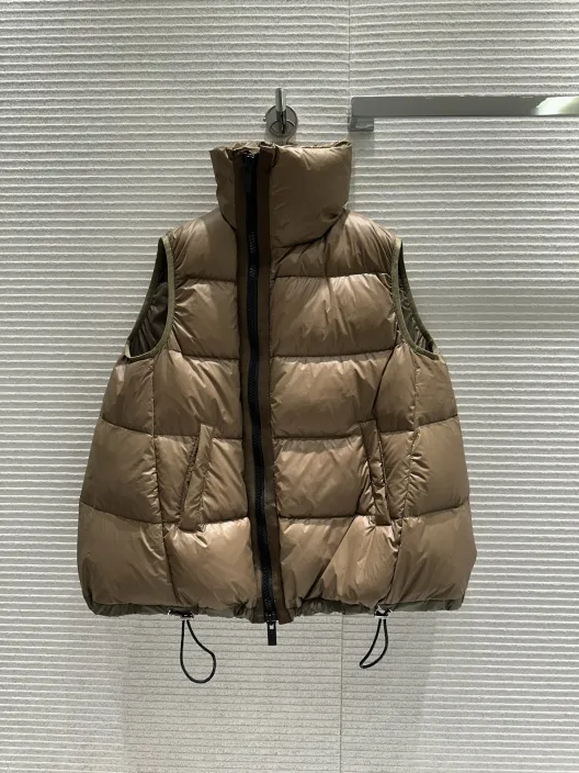 sacai フーデッドパフジャケット 100%綿 棕色