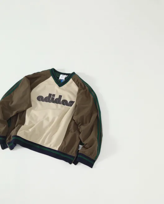 ADIDAS トレフォイル コラボ ジャケット カジュアル ブラックヘッド モデル ロゴ刺繍 ネイビー/ベージュ/オリーブ