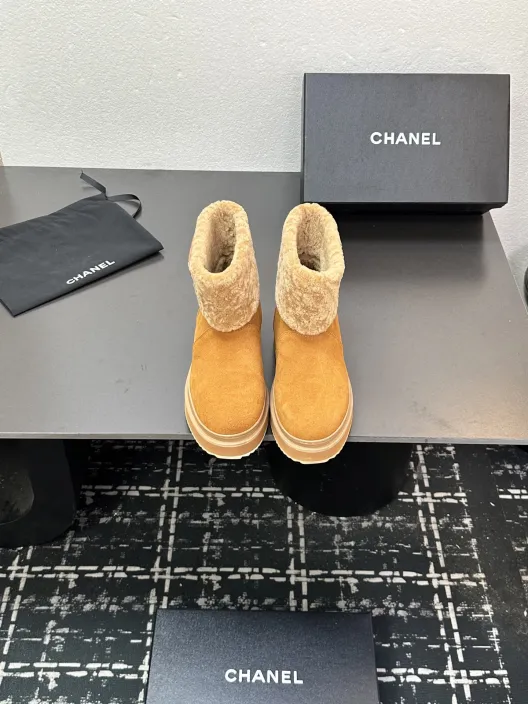 CHANEL シャネル ブーツ レディース メンズ 兼用 保温 ファッション ベージュ