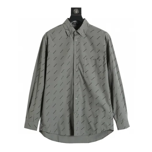 BALENCIAGA バレンシアガ シャツ 綿100% 通勤 グレー