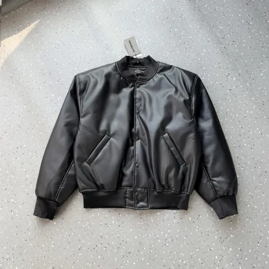 BALENCIAGA バレンシアガ バンズ風レザージャケット 撥水 ブラック