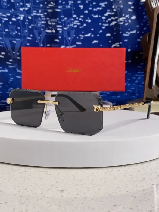 Cartier カルティエ サングラス フレームレス 2025新作 ペンダント メンズ レディース インスタ風 ブラック 多色展開
