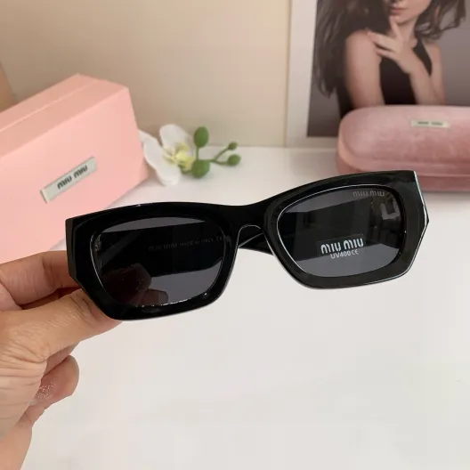MIU MIU ミウミウ フレームサングラス 9638 52□23-140 UV400 通勤 メンズ レディース ブラック##